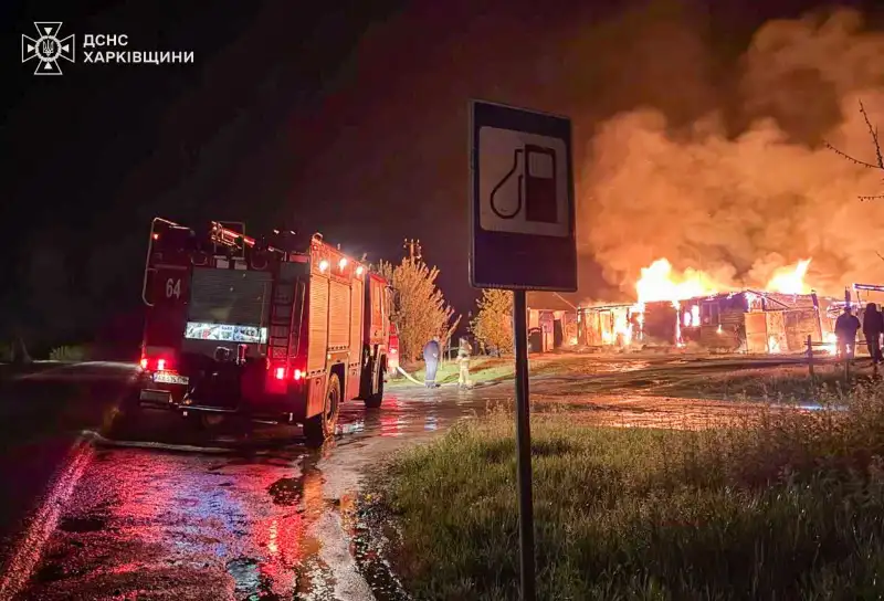 Нічна пожежа у Харківському районі: вогонь охопив господарчу споруду